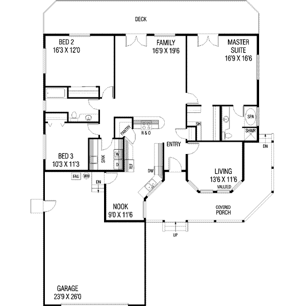 House Plan Design - Ranch Floor Plan - Main Floor Plan #60-347