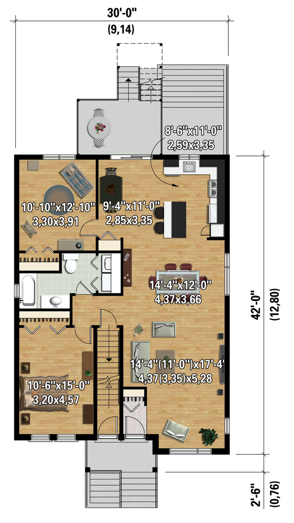 Contemporary Floor Plan - Main Floor Plan #25-4356