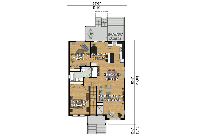 Home Plan - Floor Plan - Main Floor 1 for Contemporary House Plan #25-4356 - 6 bed, 3 bath