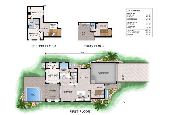 Floor Plan - Main Floor for Modern House Plan #1083-31 - 3 bed, 4.5 bath