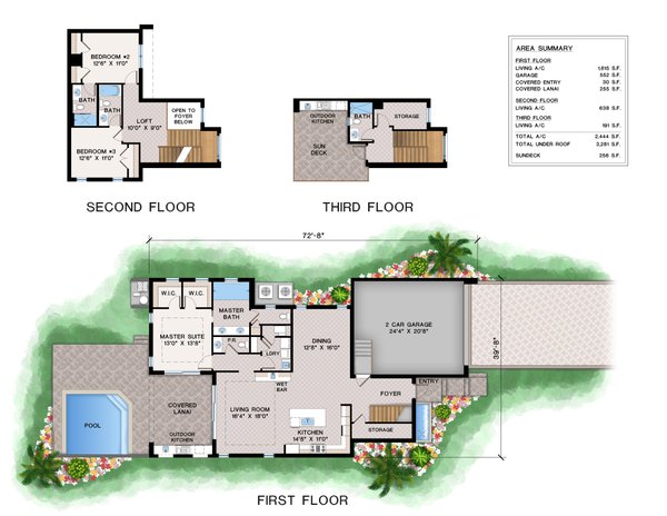 House Plan Design - Floor Plan - Main Floor for Modern House Plan #1083-31 - 3 bed, 4.5 bath
