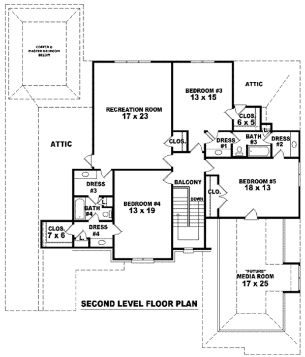 European Floor Plan - Upper Floor Plan #81-1314