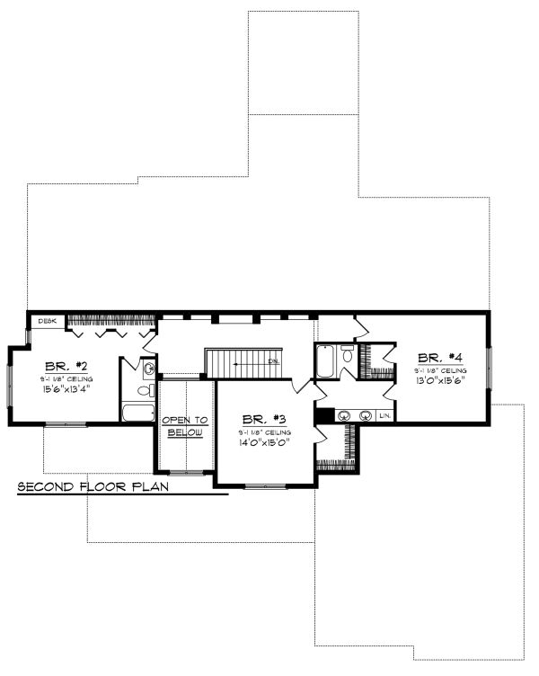 Country Floor Plan - Upper Floor Plan #70-1148