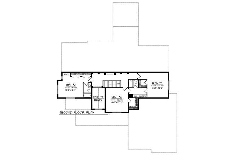Dream House Plan - Floor Plan - Upper Floor for Country House Plan #70-1148 - 4 bed, 3.5 bath