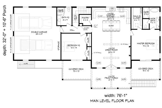 Floor Plan - Main Floor for Southern House Plan #932-1171 - 4 bed, 4 bath