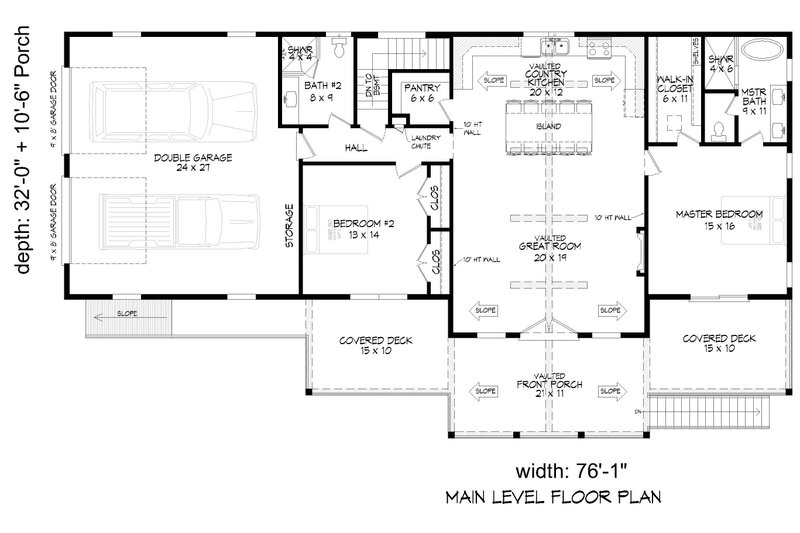 Home Plan - Floor Plan - Main Floor for Southern House Plan #932-1171 - 4 bed, 4 bath