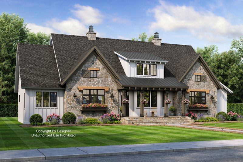 Home Plan - Exterior - Front Elevation 3 for Farmhouse House Plan #51-1163 - 4 bed, 3.5 bath