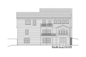 Exterior - Rear Elevation for Country House Plan #56-565 - 4 bed, 3 bath