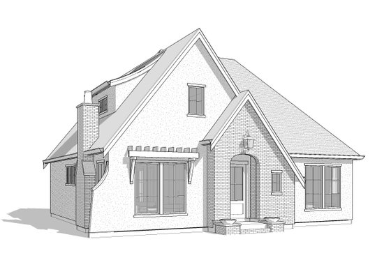 Exterior - Front Elevation 3 for European House Plan #1114-65 - 3 bed, 2.5 bath