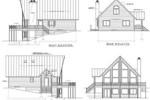 Exterior - Rear Elevation for Cabin House Plan #100-436 - 3 bed, 2 bath