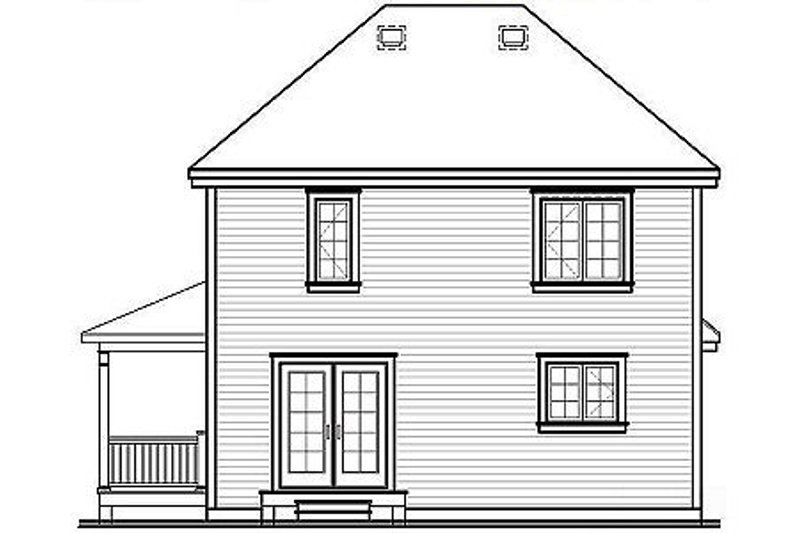 Dream House Plan - Exterior - Rear Elevation for Cottage House Plan #23-489 - 3 bed, 2 bath