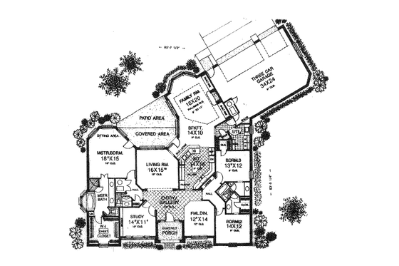 Floor Plan - Main Floor for European House Plan #310-866 - 3 bed, 2.5 bath