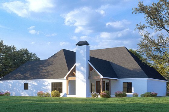 Exterior - Rear Elevation 1 for Traditional House Plan #923-291 - 4 bed, 3.5 bath