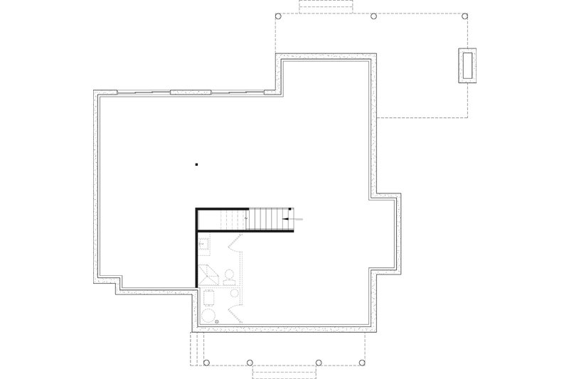 Architectural House Design - Floor Plan - Lower Floor for Classical House Plan #23-2839 - 3 bed, 2.5 bath