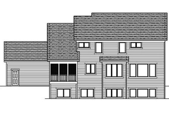 Exterior - Rear Elevation for Country House Plan #51-286 - 4 bed, 2.5 bath