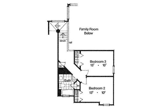 Floor Plan - Upper Floor for European House Plan #417-173 - 3 bed, 2.5 bath