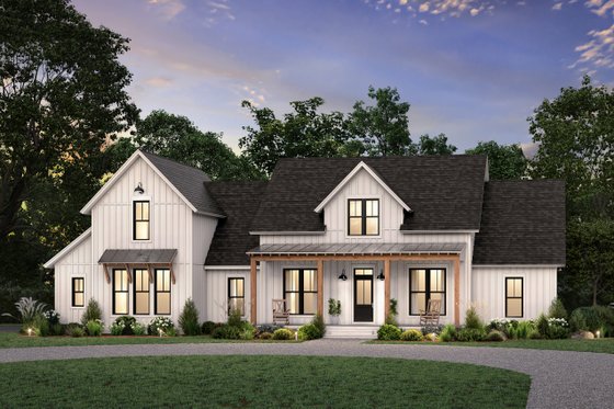Exterior - Front Elevation 7 for Barndominium House Plan #430-165 - 4 bed, 3.5 bath