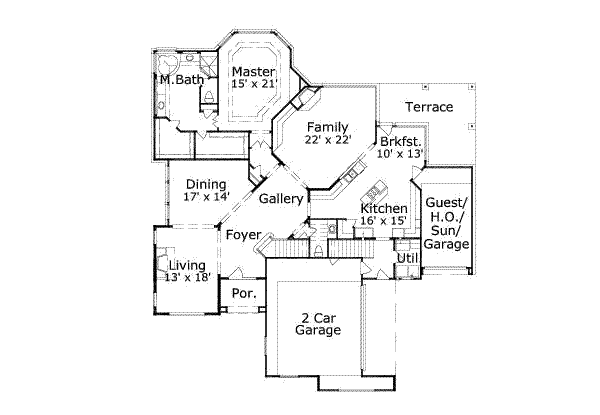 Traditional Floor Plan - Main Floor Plan #411-115