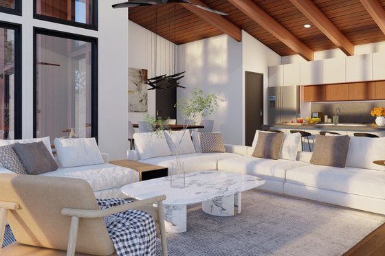 Interior - Family Room 1 for Modern House Plan #923-361 - 2 bed, 2.5 bath