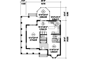 Floor Plan - Main Floor for Country House Plan #25-4346 - 3 bed, 2.5 bath