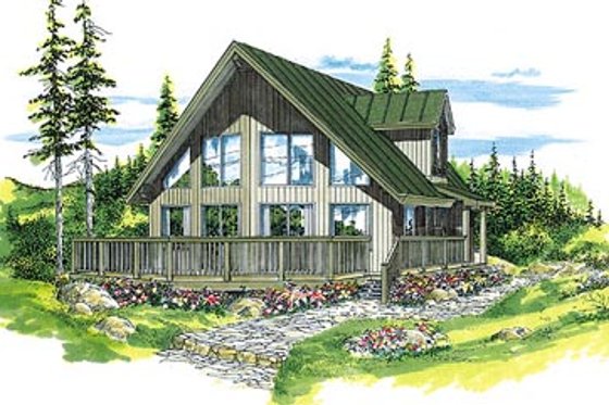 Exterior - Front Elevation for Modern House Plan #47-316 - 3 bed, 2 bath