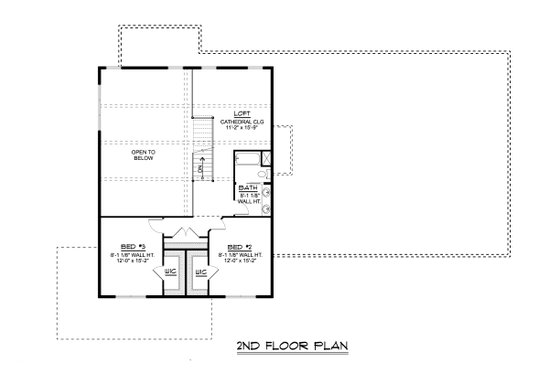 Floor Plan - Upper Floor for Barndominium House Plan #1064-155 - 3 bed, 2.5 bath