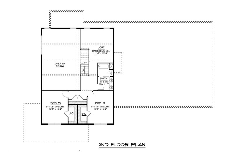 Architectural House Design - Floor Plan - Upper Floor for Barndominium House Plan #1064-155 - 3 bed, 2.5 bath
