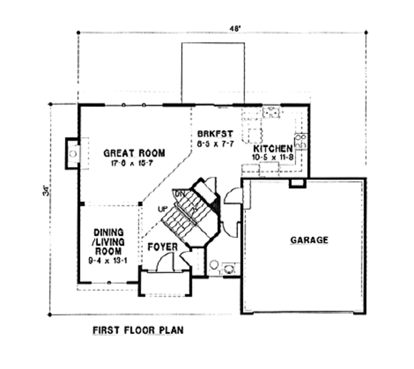 Traditional Floor Plan - Main Floor Plan #67-138