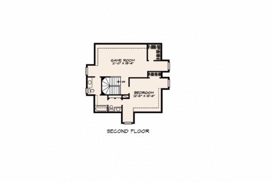 Floor Plan - Upper Floor for European House Plan #140-145 - 2 bed, 2.5 bath