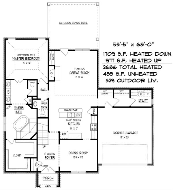 European Floor Plan - Main Floor Plan #424-399