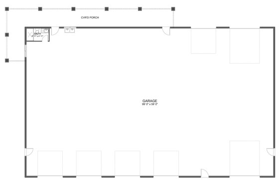 Floor Plan - Main Floor for Farmhouse House Plan #1060-201, 1 bath