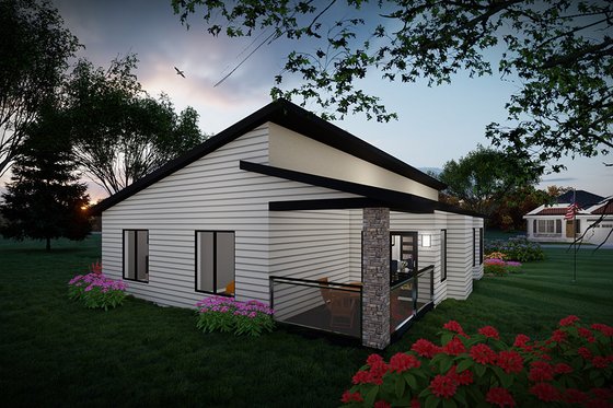 Exterior - Rear Elevation for Modern House Plan #70-1521 - 2 bed, 2 bath