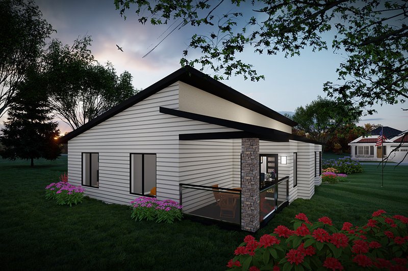 Architectural House Design - Exterior - Rear Elevation for Modern House Plan #70-1521 - 2 bed, 2 bath