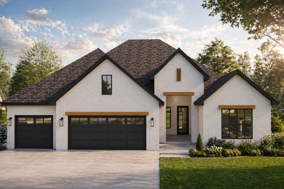 Exterior - Front Elevation for Contemporary House Plan #1119-14 - 3 bed, 2 bath