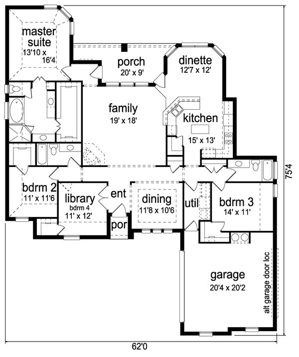 Traditional Floor Plan - Main Floor Plan #84-628