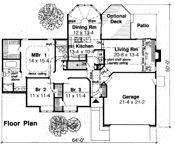 Floor Plan - Main Floor for Traditional House Plan #312-304 - 3 bed, 2 bath