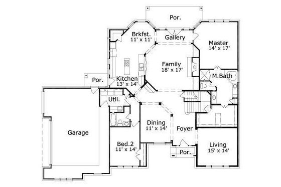 Floor Plan - Main Floor for European House Plan #411-813 - 5 bed, 4 bath