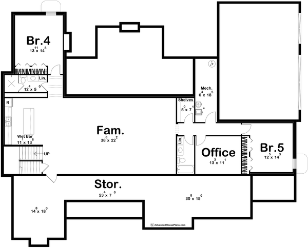 Cottage Floor Plan - Lower Floor Plan #455-678