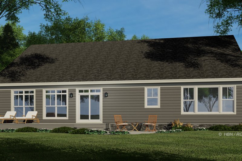 House Blueprint - Exterior - Rear Elevation for Craftsman House Plan #51-1244 - 3 bed, 2.5 bath