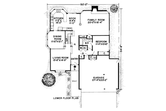 Floor Plan - Main Floor for Modern House Plan #312-770 - 4 bed, 3 bath