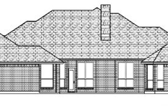 Exterior - Rear Elevation for European House Plan #84-339 - 3 bed, 3 bath