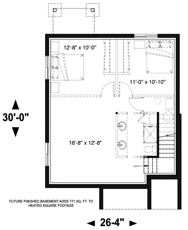 House Plan Design - Modern Floor Plan - Lower Floor Plan #23-2705