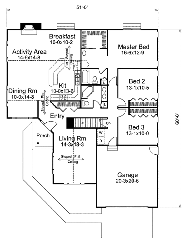 Ranch Floor Plan - Main Floor Plan #57-427