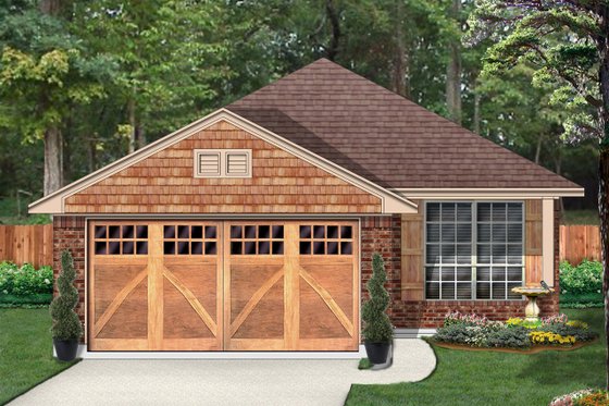 Exterior - Front Elevation for Country House Plan #84-637 - 4 bed, 2 bath