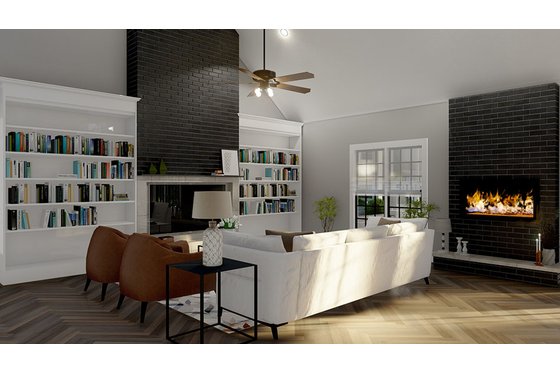 Interior - Family Room for Country House Plan #17-176 - 3 bed, 2.5 bath