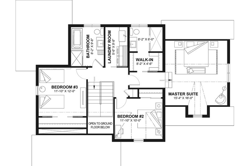 Home Plan - Floor Plan - Upper Floor for Country House Plan #23-253 - 3 bed, 2.5 bath