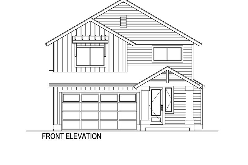 House Blueprint - Exterior - Front Elevation 3 for Craftsman House Plan #569-60 - 4 bed, 2.5 bath