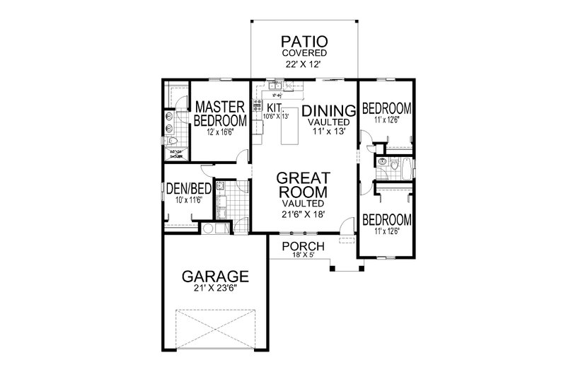 Dream House Plan - Floor Plan - Main Floor for European House Plan #112-288 - 4 bed, 2 bath
