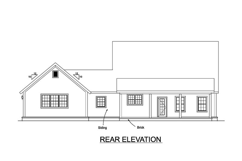 Architectural House Design - Exterior - Rear Elevation for Farmhouse House Plan #513-2186 - 4 bed, 3.5 bath
