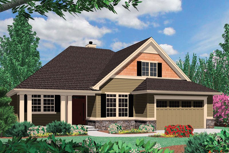 Dream House Plan - Craftsman Exterior - Front Elevation Plan #48-163